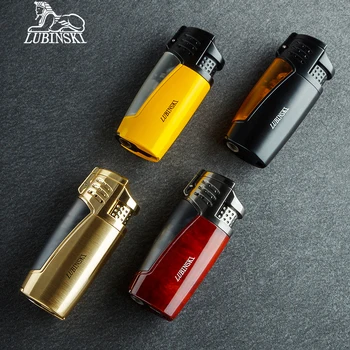 

LUBINSKI Triple Torch Jet Blue Flame Metal Cigar Cigarette Tobacco Lighter Windproof Portable Refillable Outdoor Smoking Tool