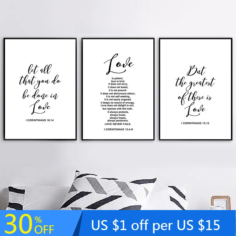 Minimaliste Noir Et Blanc Amour Citation Toile Peinture Affiche Mur Art Imprimer Image Decorative Pour Salon Decor A La Maison Yx170 Aliexpress