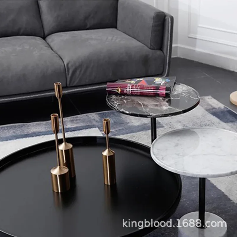 

Small Apartment Teapoy Table Mini Simple Northern European-Style Natural Marble round Tea Table Personalized & Creative Designer