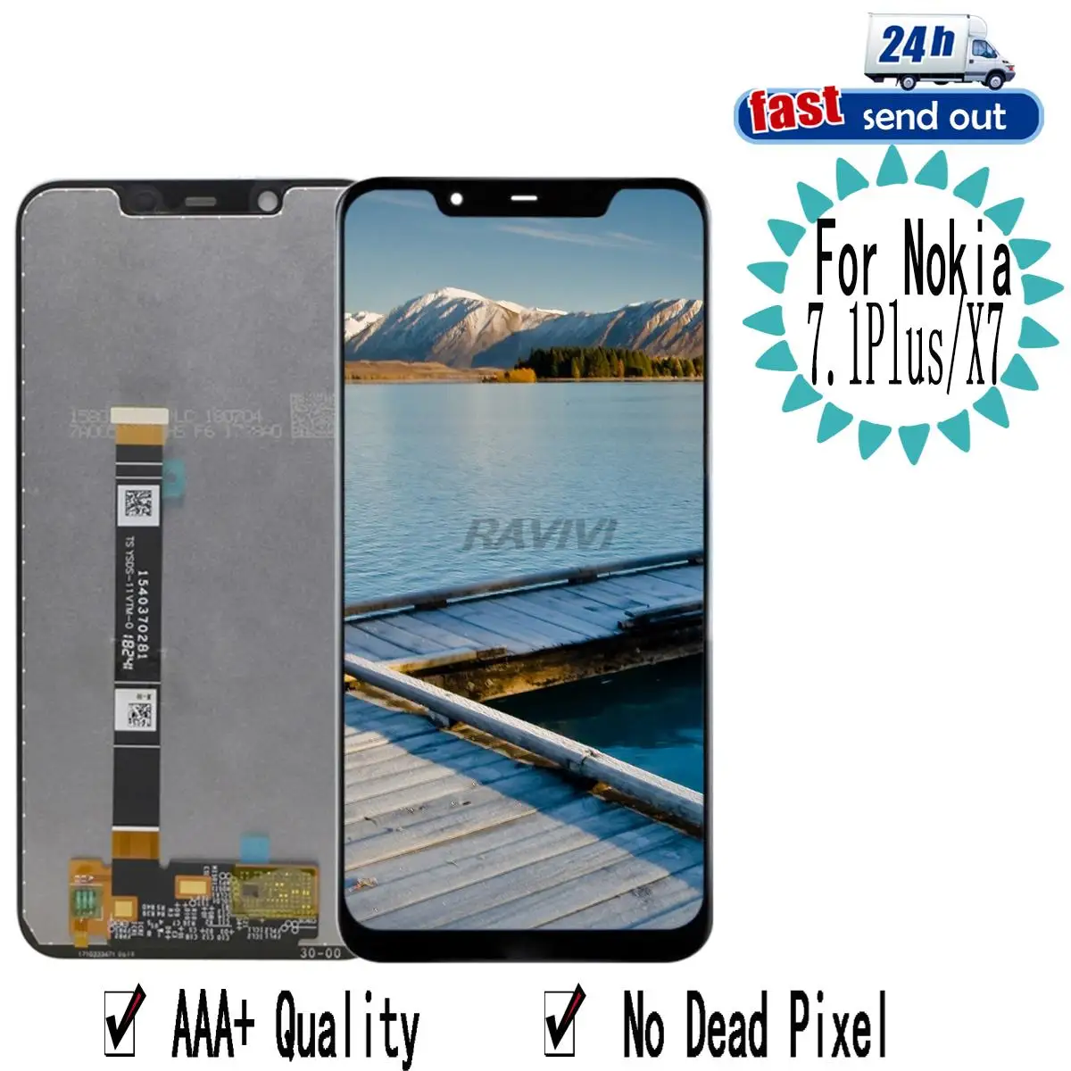 

ЖК-дисплей 6,18 "X7 для Nokia 8,1, ЖК-дисплей с сенсорным экраном и дигитайзером в сборе, Замена для Nokia/X7