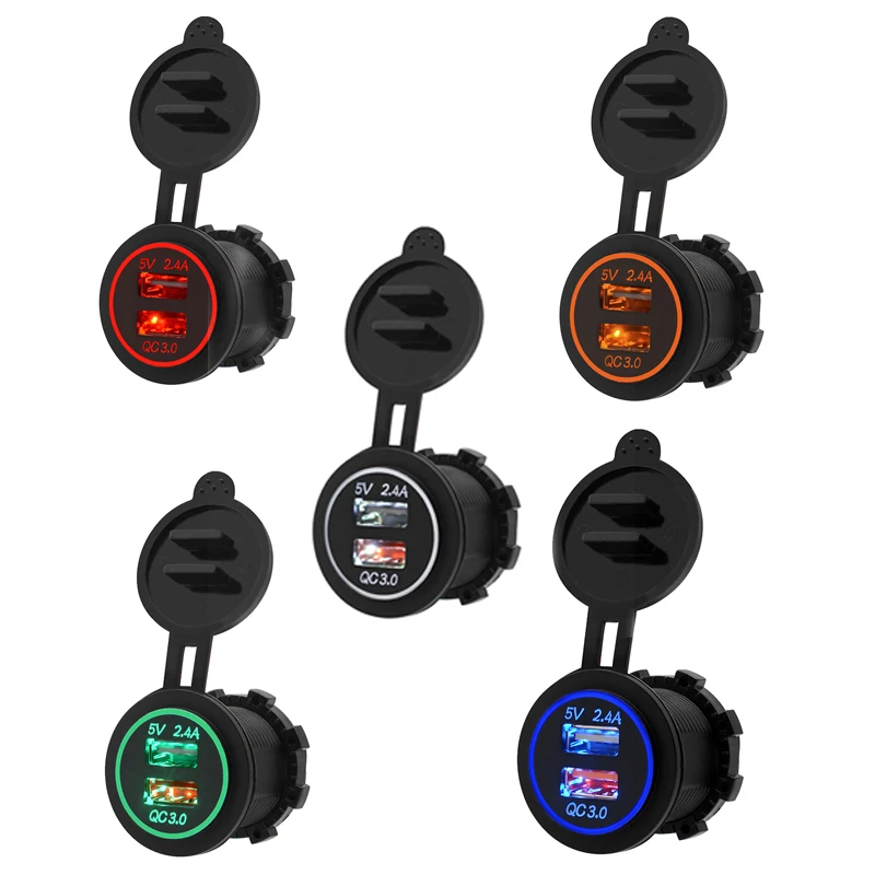 Мотоцикл RV супер быстрая зарядка QC 3,0 двойной usb-авто ATV телефон зарядное устройство Водонепроницаемая лодка Yacht Tablet gps Quick Charg dfdf