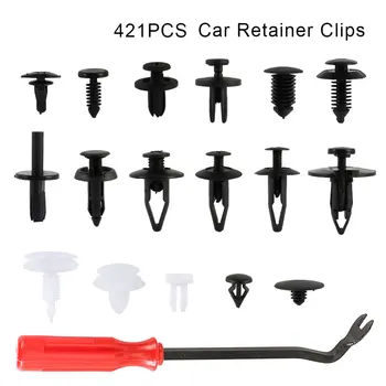 

421pc/lot Universal Car Retainer Clips Fastener Auto Push Trim Door Panel Rivet Mud Flaps Pushes Auto Interior Tool Accessories