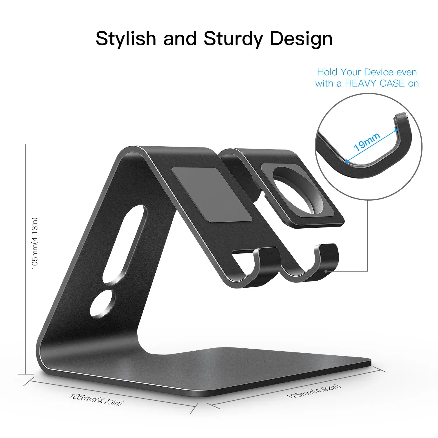  Apple Watch Stand OMOTON 2 in 1 Universal Desktop Stand Holder for iPhone and Apple Watch (Both 38m