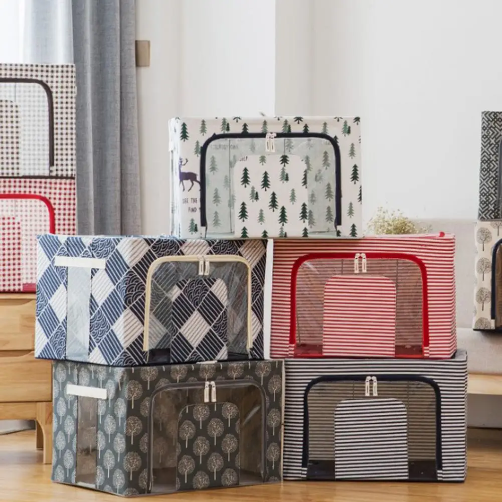 Cotton Linen Storage Box Foldable Clothing Storage Box Home Sundries Fabric Storage Basket Bathroom Laundry Basket