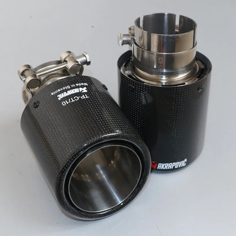 2 шт. Akrapovic автомобиль яркий углеродного волокна Выхлопной Трубы один глушитель советы