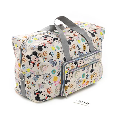 Foldable Travel Bag Women Large Capacity Portable Shoulder Duffle Bag Cartoon Printing Waterproof Weekend Luggage Tote Wholesale - Цвет: Mickey
