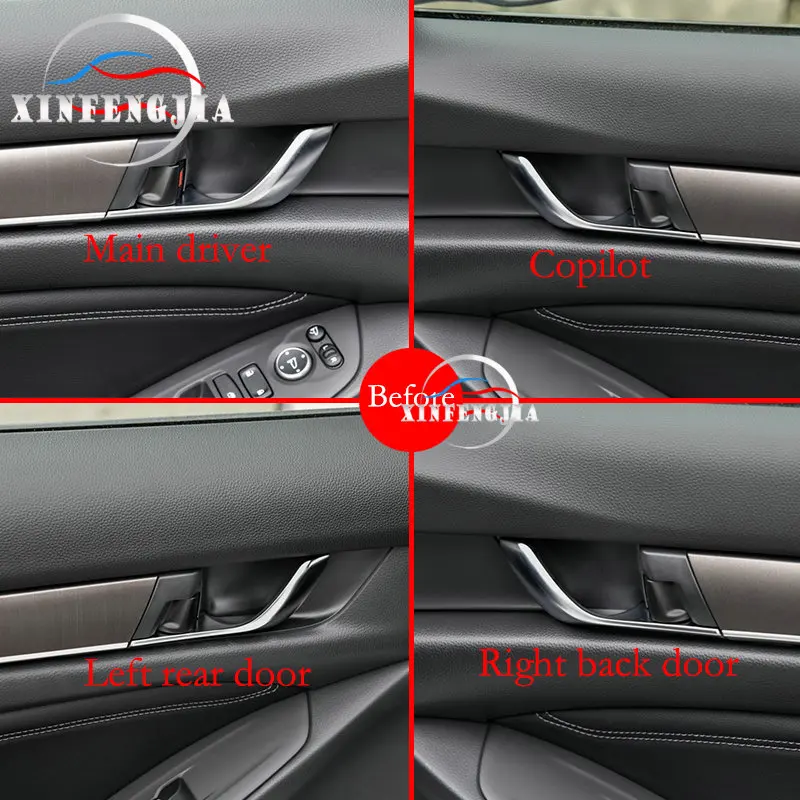 Для Honda Accord 18-19 4pc углеродное волокно Цвет внутренняя ручка двери чаша крышка отделка