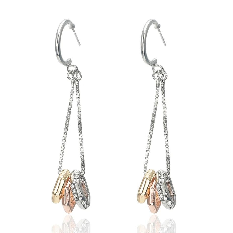 Match-Right Trendy Earrings for Women Geometric/Long/Big/Korean/Gold/Silver/Round/Drop Earrings Fashion Jewelry female yjz8150 - Окраска металла: yjz8150-4