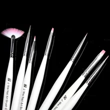 Каблук высотой 7 шт./компл. ногтей гель покраска перо для дизайна ногтей Советы Гель лак кисти для рисования ПСК 66