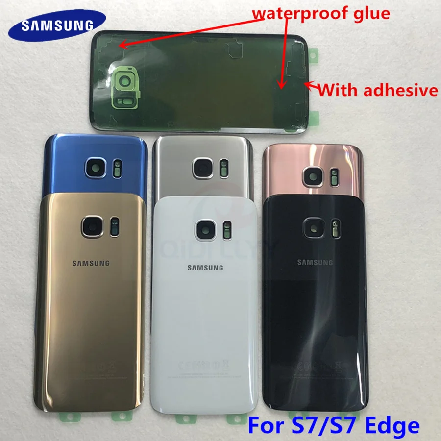 

SAMSUNG Galaxy S7 G930F/S7 Edge G935F Back Glass Battery Cover Rear Door Housing Case For SAMSUNG S7 S7Edge Back Glass Cover