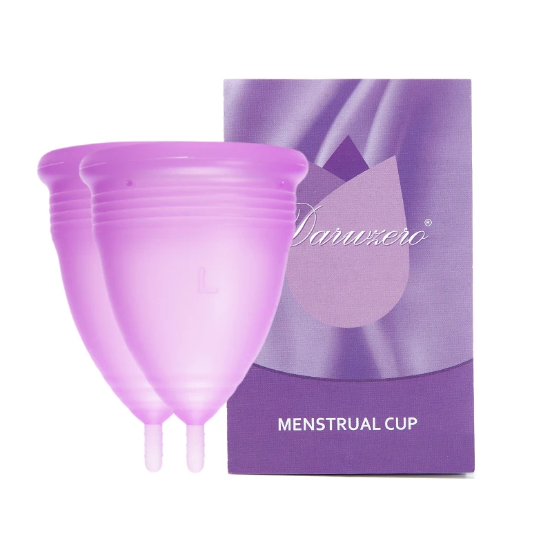 Превосходная женская гигиеническая менструальная чашка, медицинская силиконовая менструальная чашка, многоразовая менструальная чашка для женщин и женщин, менструальная копа - Цвет: 2Pcs-Naked-Purple