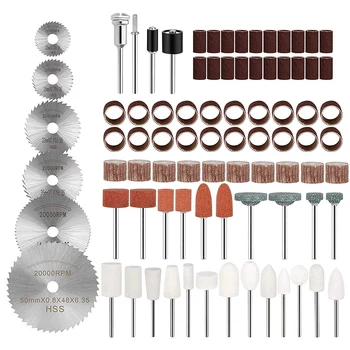 

83Pcs Rotary Tool Accessories Kit 1/8inch Shanks Universal Fitment for Cutting, Sanding, Grinding, Sharpening, Cleaning