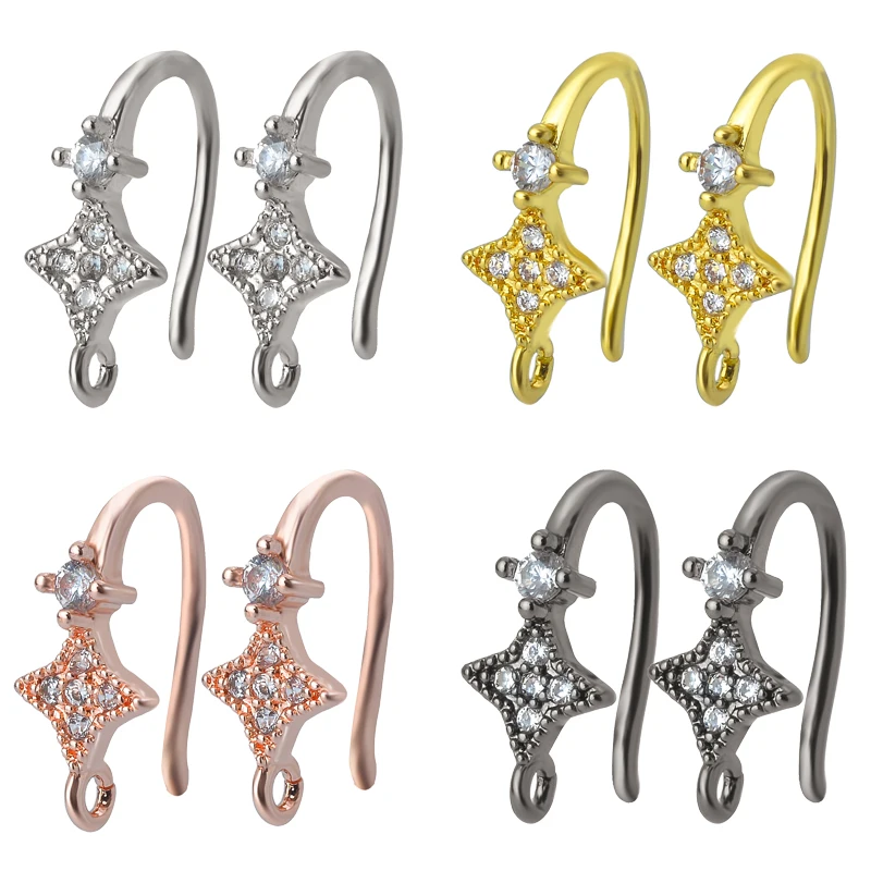 

Women's earrings zirconia hook jewelry accessories wholesale DIY jewelry making supplies tassel earrings handmade findings