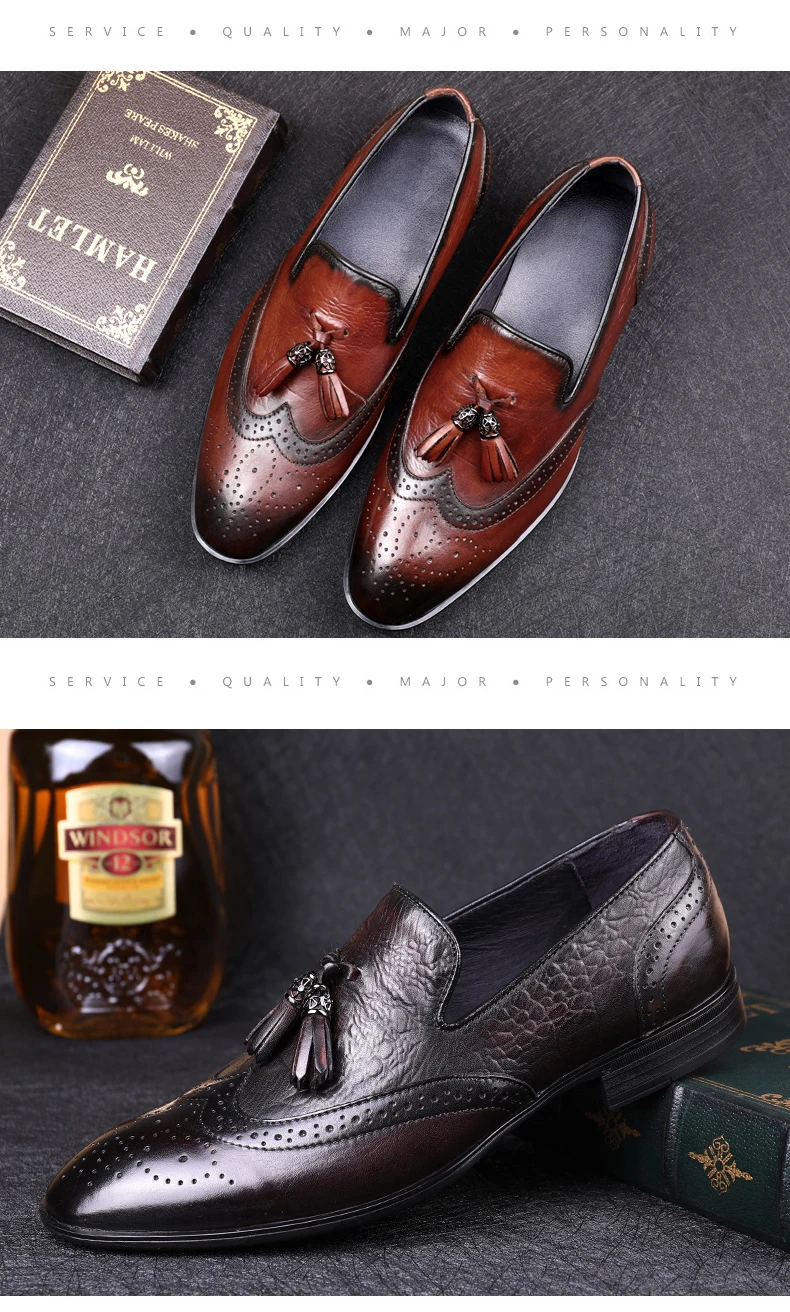 Мужские туфли-оксфорды из натуральной коровьей кожи; модельные туфли; размеры 36-48; модные броги; деловая Свадебная мужская обувь