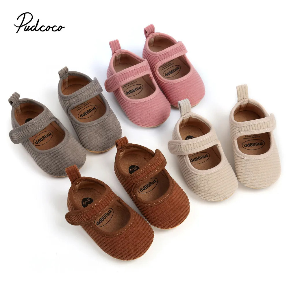 Baby Shoes Girl Nonslip Sole Corduroy First Walking Shoes Baby