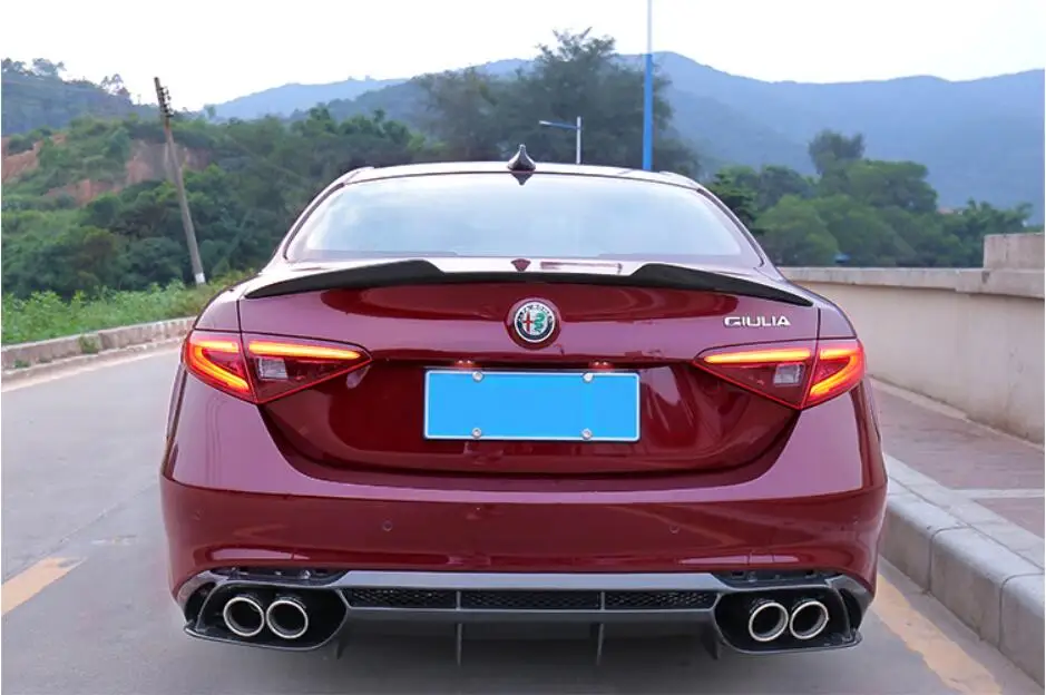 Углеродное волокно заднего крыло багажника выступ Спойлеры подходит для Alfa Romeo Giulia