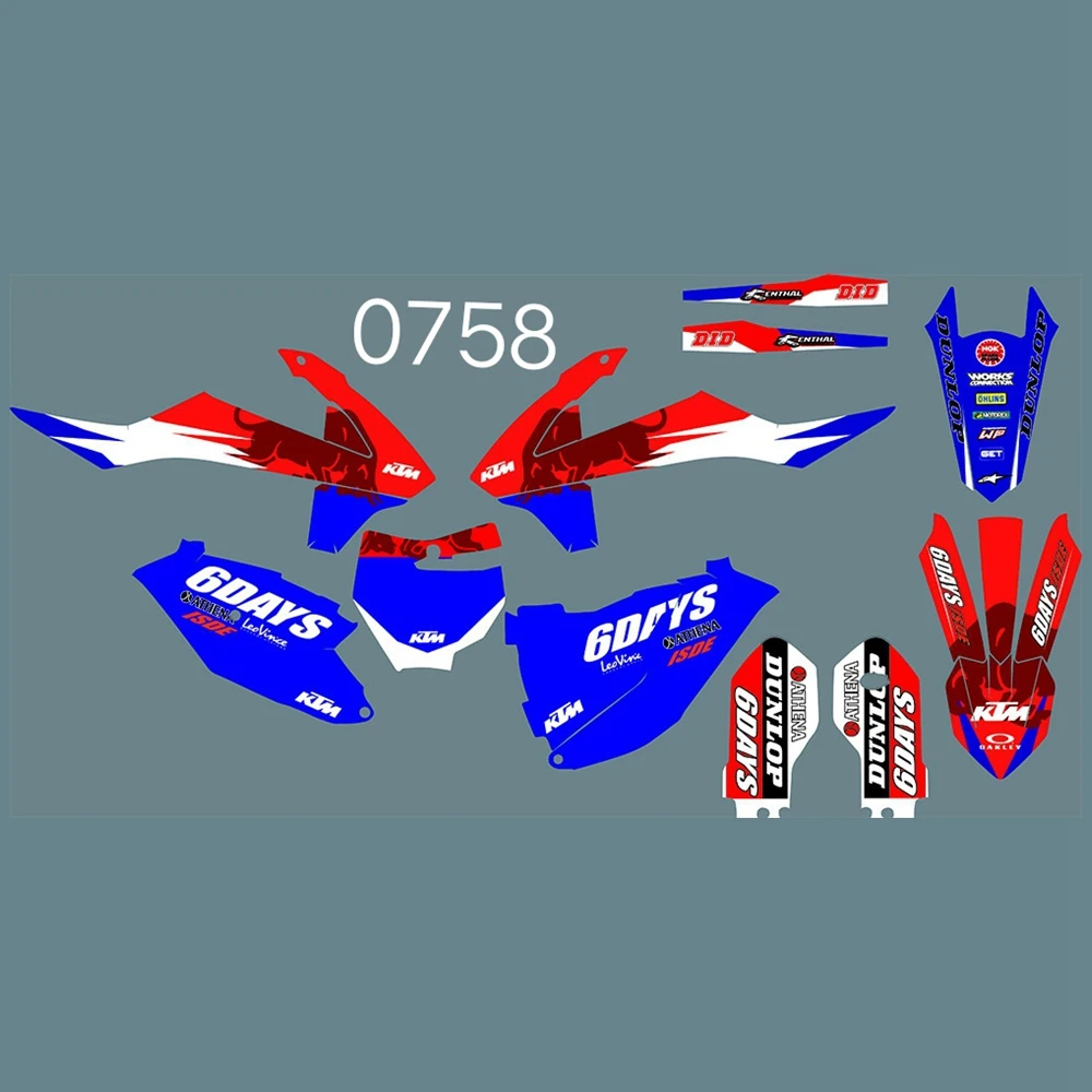 

New Full Graphics Decals Stickers Custom Number Name Glossy Bright Stickers Waterproof for KTM SX85 2018 2019