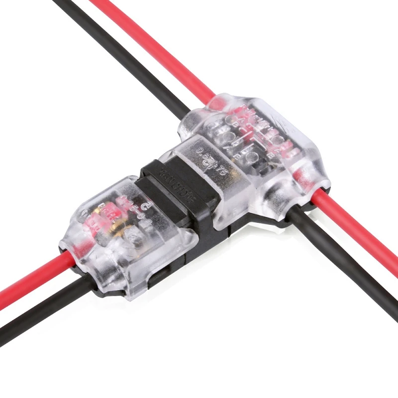 

5Pcs/lot 2 Pin 2 Way 300v 10a Universal Compact Wire Wiring Connector T SHAPE Conductor Terminal Block with Lever AWG 18-24