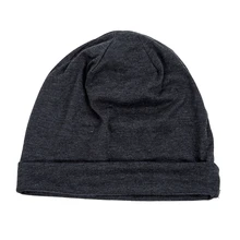 Мужская и женская одноцветная вязаная шапка в стиле хип-хоп, унисекс, темно-серая