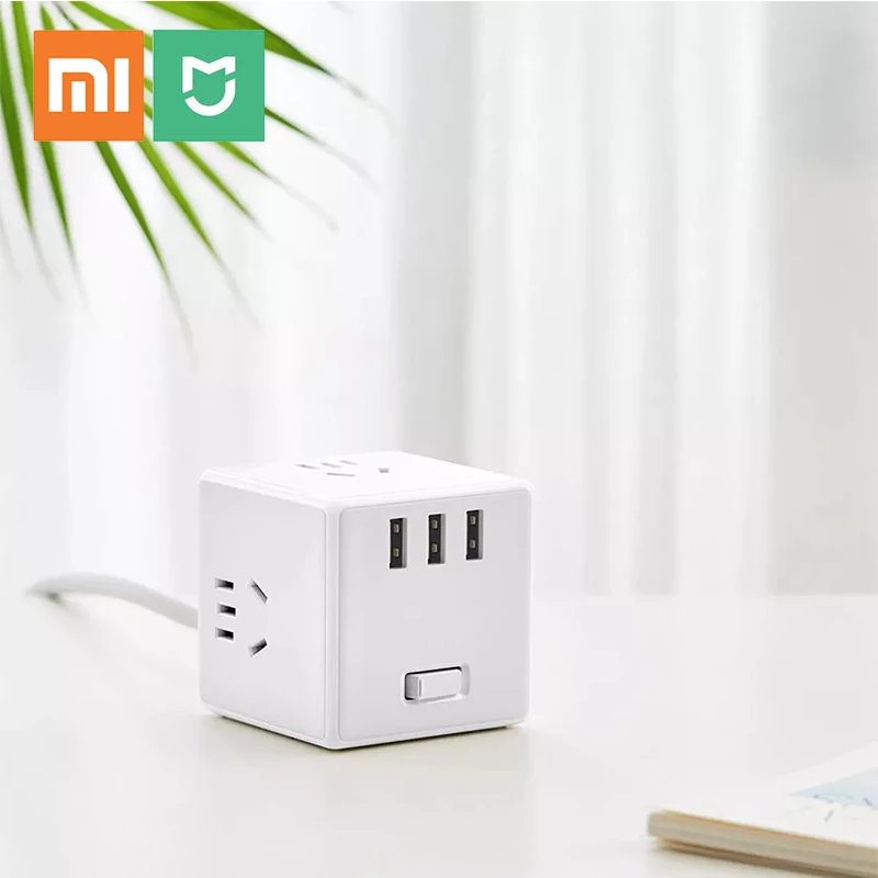  Original Xiaomi Mijia 2 In 1 USB Charger Power Strip Adapter 6 Ports Socket Converter Space-saving Socket Plug Outlet Magic-Cube 