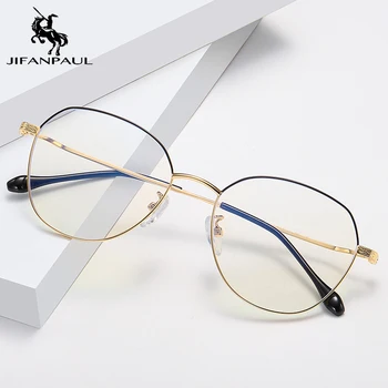 

JIFANPAUL Women Alloy metal Glasses Transparent Computer eyeglasses frame men frame Classic Round Reading Fashion glasses