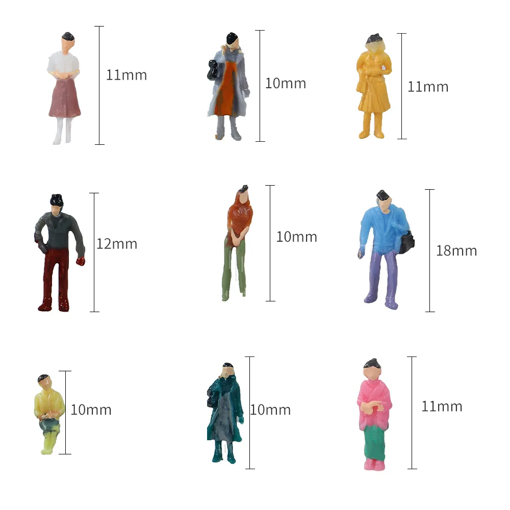 HO N Scale Model Figure Miniature People Train Street Passengers For Building Landscape Railway Scenery Layout 9