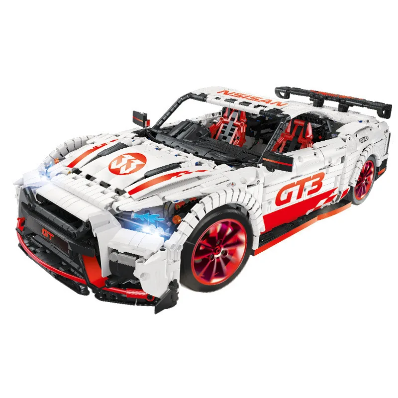 New Technology Series Gtr Horse Power Car Boy Children Alpinia Oxyphylla Spelling Insert Assembling Building Block Toys 23010 - Color: sports car