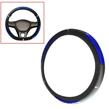 

Anti-slip Steering Wheel Cover Protector 37-38cm Black Blue PU Leather Car Steering Wheel Cover Brand New Fashion