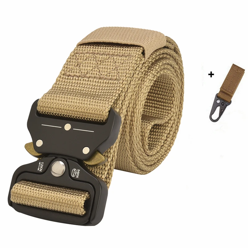K belt and 1 hook Тактический Регулируемый ремень, военные ремни для талии, автоматическая металлическая пряжка, для армии США, тренировочный боевой нейлоновый ремень, аксессуары для улицы - Цвет: K belt and 1 hook