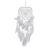 Dream Catcher With LED String Hollow Hoop Heart Shape Pendant Feathers Handmade Night Light Wall Hanging Home Decor Gift 3
