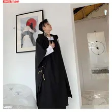 Дропшиппинг дизайн пальто темный с капюшоном удлиненная куртка мужская однотонная с коротким рукавом Ветровка ТОПЫ