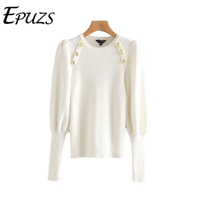 US $18.40 Winter womens sweaters 2019 chic black white knitted sweaters women pullover casual long sleeve win