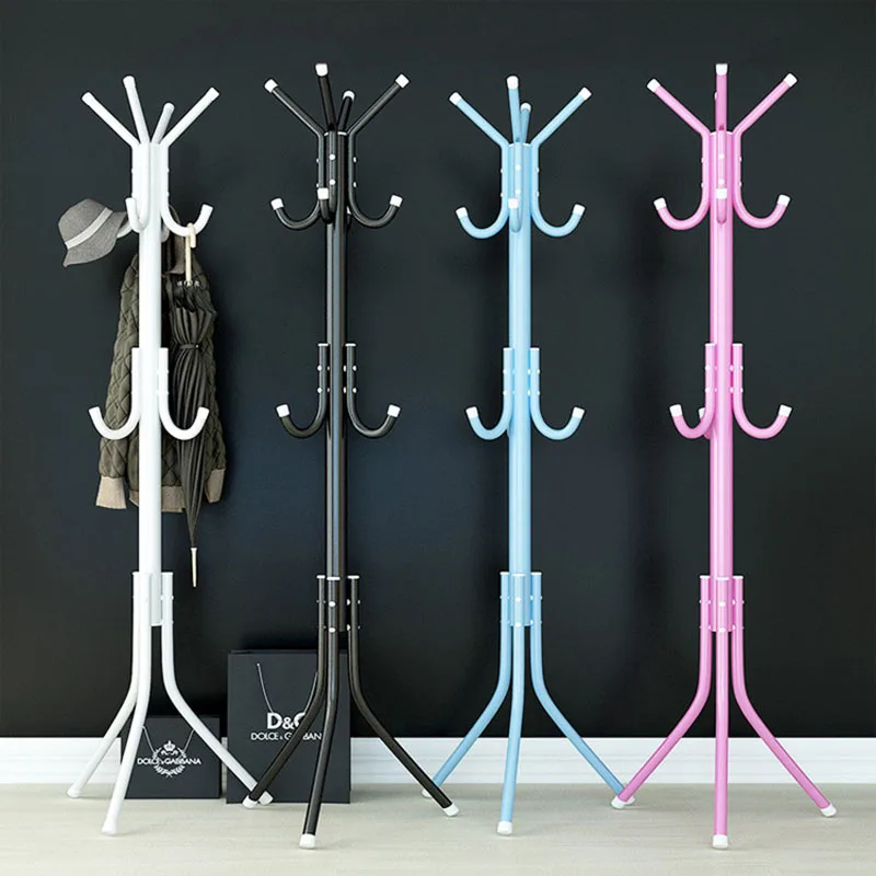 

2019 New Simple Metal Coat Rack Assembled Living Room Hat Clothing Display Stand Multi Hooks Hanging Clothes Home Furniture