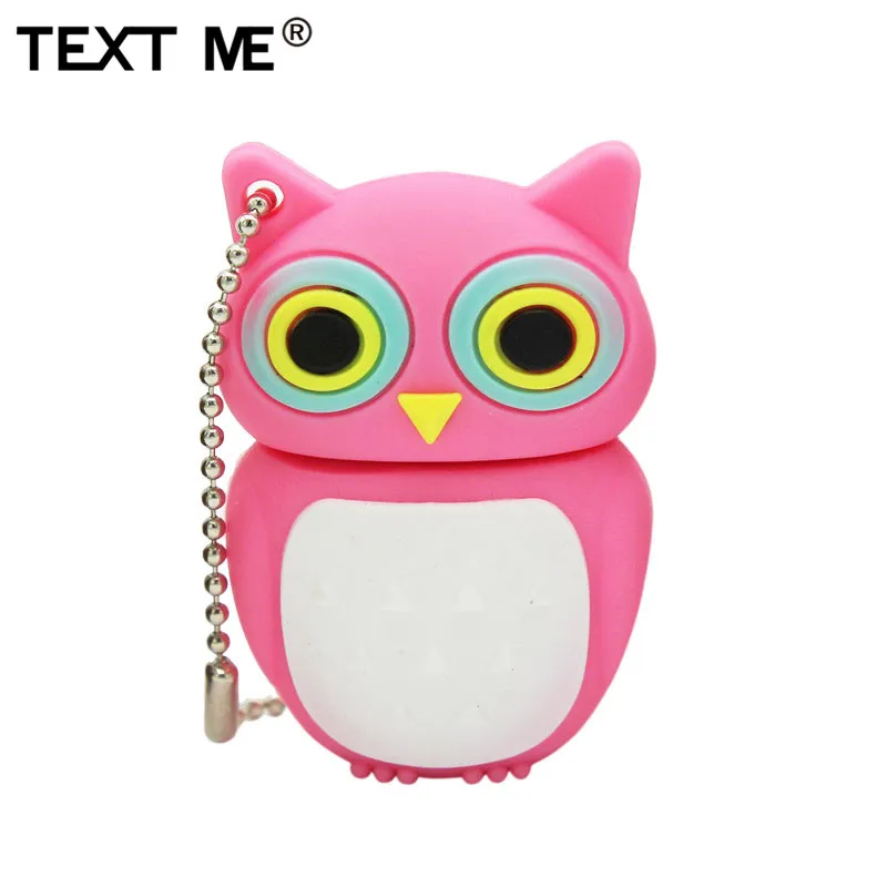 Usb флеш накопитель TEXT ME розовый синий коричневый с рисунком совы usb 2 0 4 ГБ 8 16 32 64