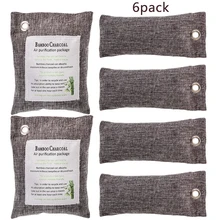 6 упаковок, натуральный активированный бамбуковый уголь, очиститель воздуха, сумка, нейтрализатор запаха, автомобильные офисы, принадлежности