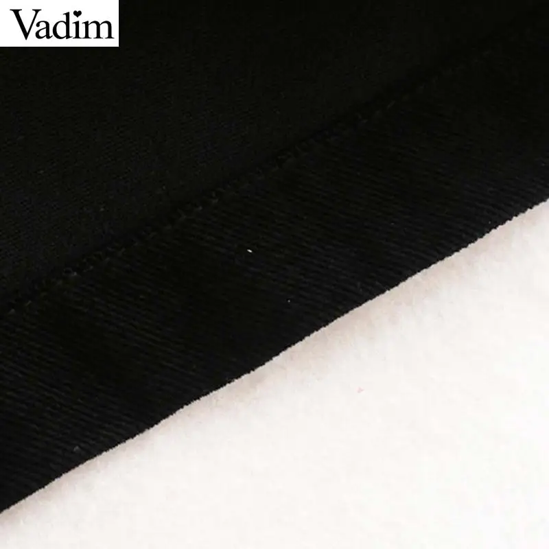 Vadim women elegant solid shirt dress long puff sleeve turn down collar female chic fashion mini dresses vestidos QC849