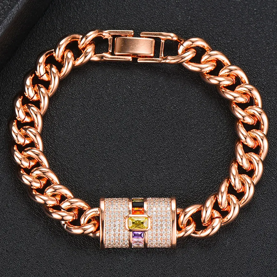 H020B Rose Gold GODKI, роскошный массивный браслет для женщин, Свадебный, полный кубический циркон, Кристалл CZ, Дубай, серебряный браслет, вечерние ювелирные изделия - Окраска металла: H020B Rose Gold