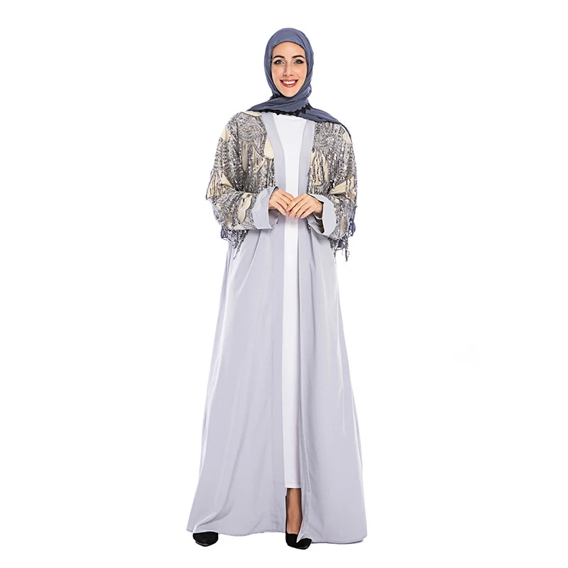 Открытая Дубаи мусульманская абайя для женщин кимоно элегантная современная модная Исламская одежда мягкие большие размеры длинное арабское платье мусульманское платье