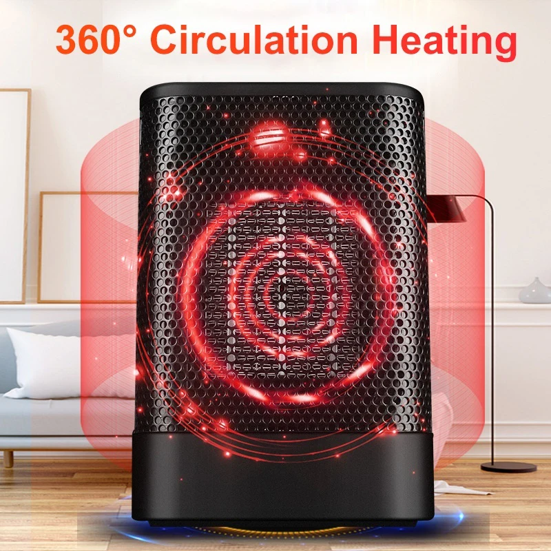 Electric Heater Fan 220V 2 in 1 Winter Over-Heat Protection Desktop Home Warmer Heating Mini Electric Heater Plastic