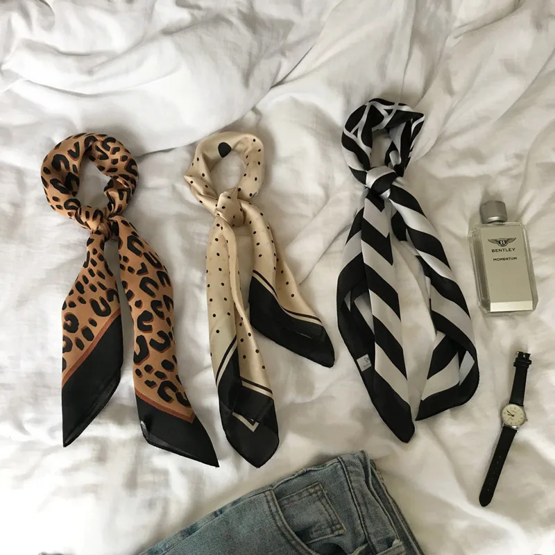 

Korean CHIC Polka Dot Leopord Pattern Versatile Department of Neck Collocation Silk Scarves Fashion Decoration Business Scarf Sp