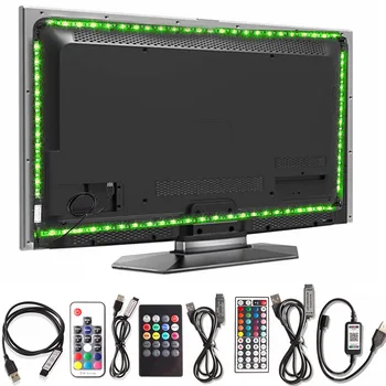 

LED light 5V USB Cabinet Lighting LED Lamp Strip RGB 5050SMD TV Desktop PC Screen Backlight Decor Closet Wardrobe Kitchen Lights