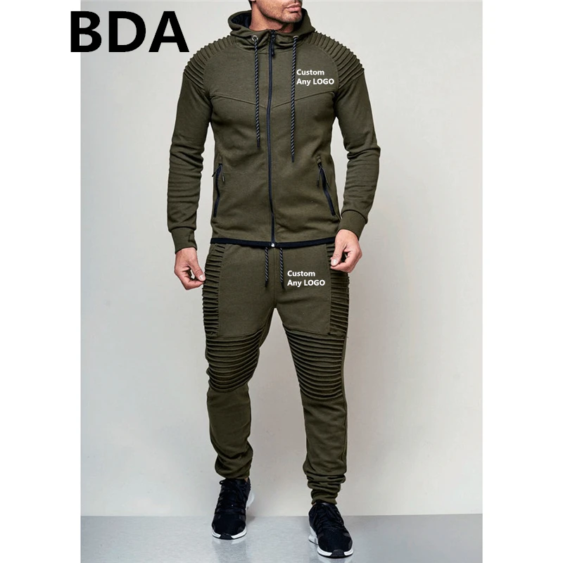 BDA мужские свитшоты с любым логотипом на заказ, мужские спортивные толстовки, комплекты, унисекс весенние костюмы, верхняя одежда на молнии, флисовые мужские пальто, спортивные костюмы
