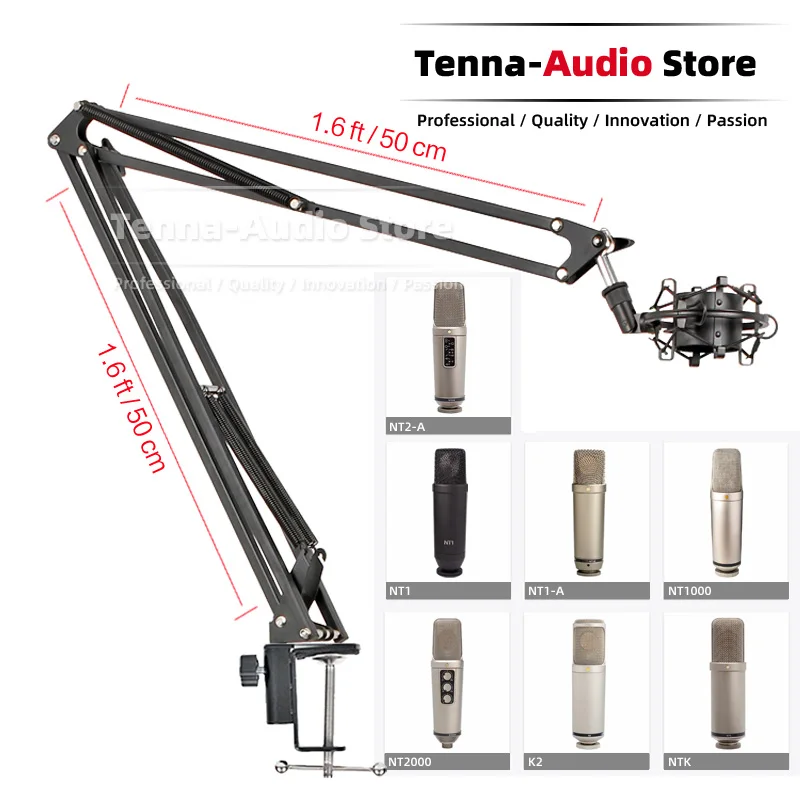 Supporto Da Tavolo A Forbice Con Braccio A Forbice Per Microfono Supporto Per Microfono Supporto Per Clip Antiurto Per Kit Palcoscenico Nt1 Nt 1 2 A N
