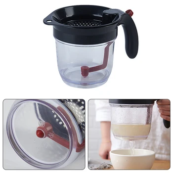 

Kitchen Soup Oil Residue Filter Tools Soup Oil Separator With Non-Slip Handle Measuring Cup Kitchen Accessories Removable