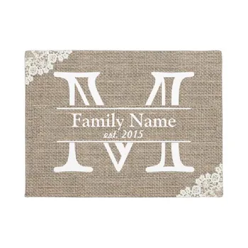 

Personalized Monogram Family Name Doormat Home Decoration Entry Non-slip Door Mat Rubber Washable Floor