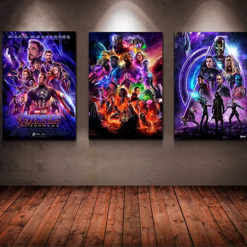 

2019 New Avenger Alliance 4 Silk Poster Manwei Characters Bedroom Decorative Painting Marvel movie Wall Pictures for Living Room