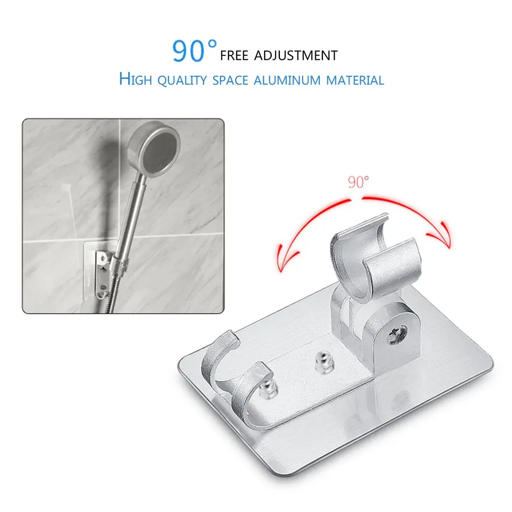 

Shower Head Holder 90 Degree Adjustable Wall Mounted Bracket High Gloss Aluminum Handheld Shower head Sprayer Holder Arrival