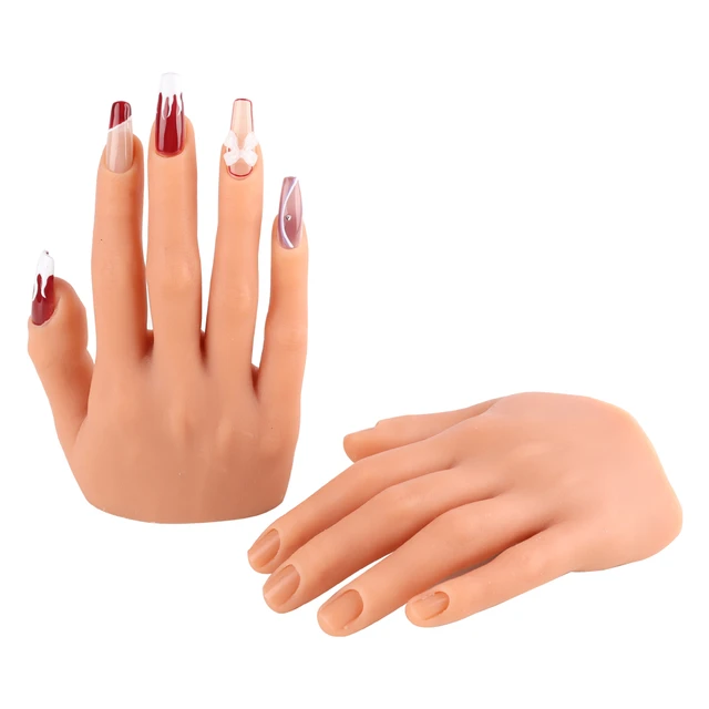 Practice Hand for Acrylic Nails With Flexible Finger Adjustment Display  Model Moveable Nails - AliExpress