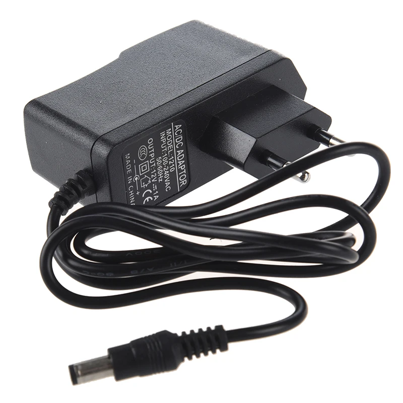 Черный DC 12V 1A CCTV Блок питания для камеры безопасности