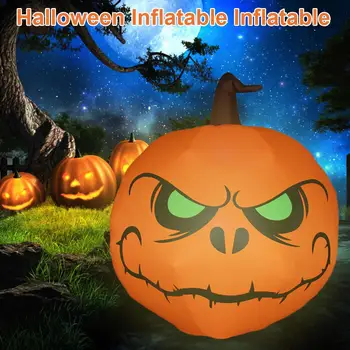 

1.2M Led 12V Halloween Pumpkin Inflatable Decor with Big Green Eyes Internal Lights Halloween Pumpkin Inflatable Holiday Party